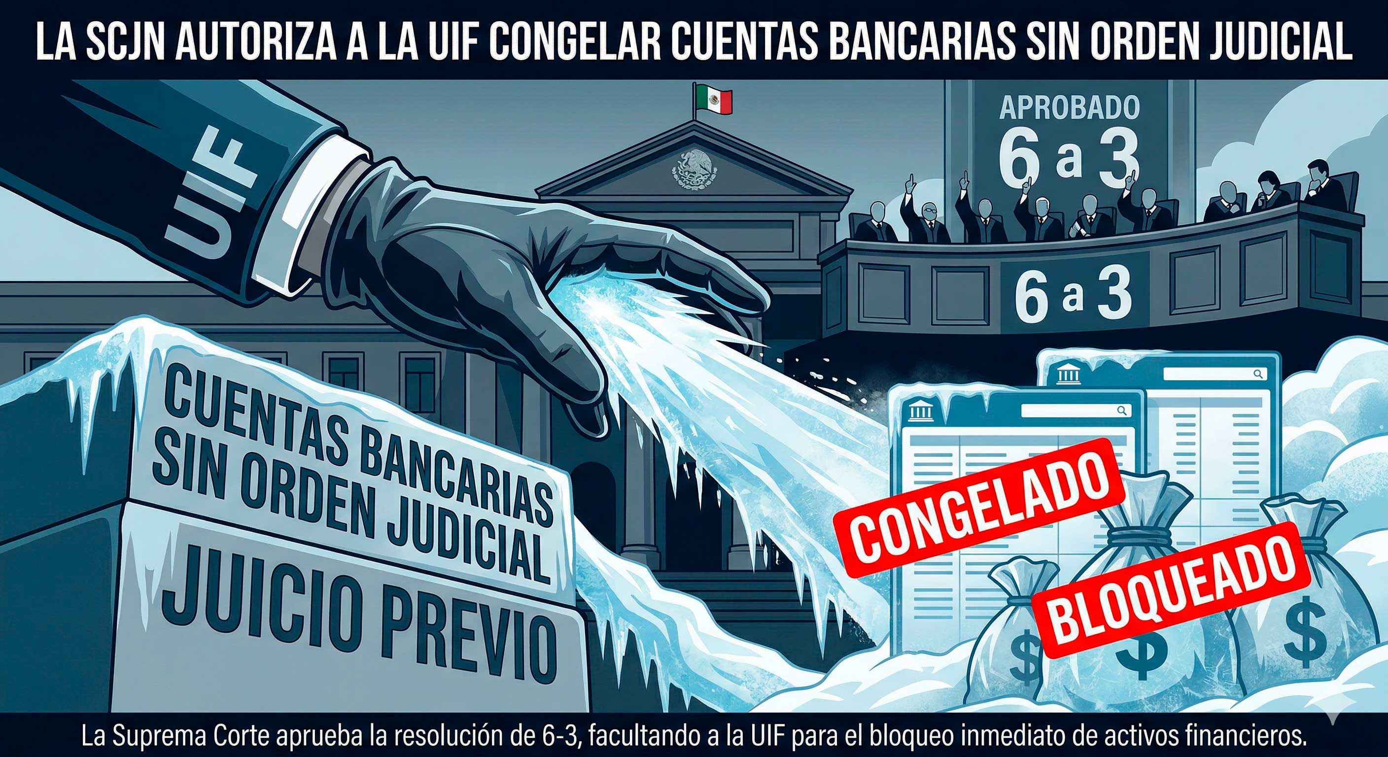 La SCJN autoriza a la UIF congelar cuentas bancarias sin orden judicial La Suprema Corte de Justicia de la Nación (SCJN)